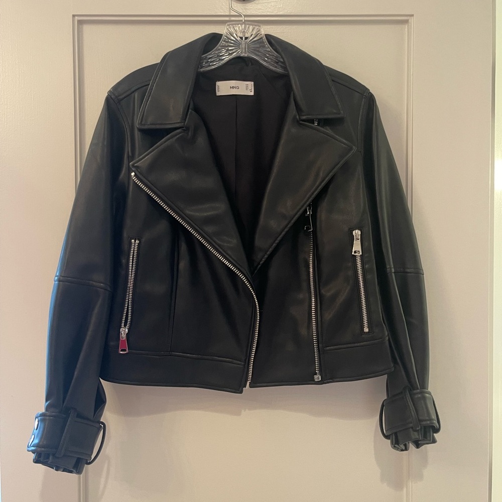 Mango Black Biker / Moto Jacket | SZ M